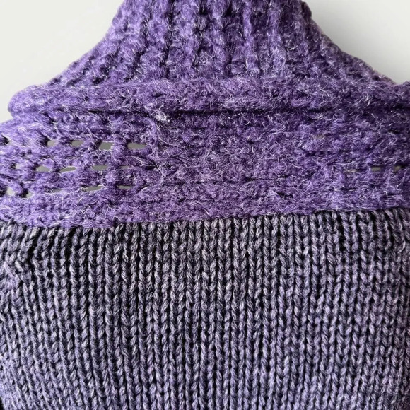 Helen Welsh Vintage Mohair Wool Blend High Side Slit Open Cardigan Size M Purple - Picture 13 of 16